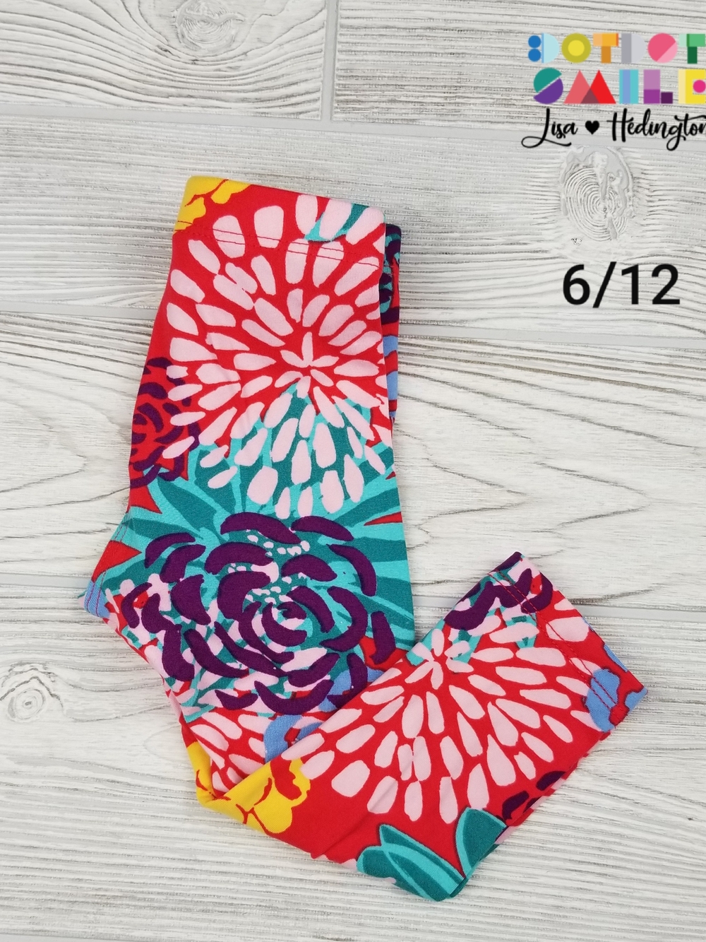 NWT DotDotSmile Floral Print Leggings - 6/12 Months